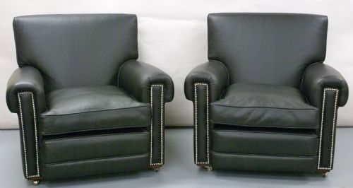 A Pair of Maple's Leather Club Chairs