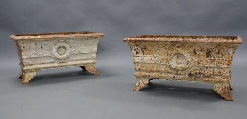 A Pair Late Regency, Cast Iron Planters