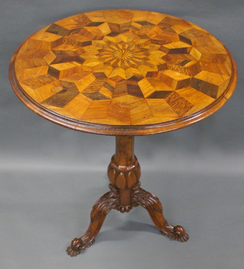 A Superb Victorian Specimen Top Tripod Table