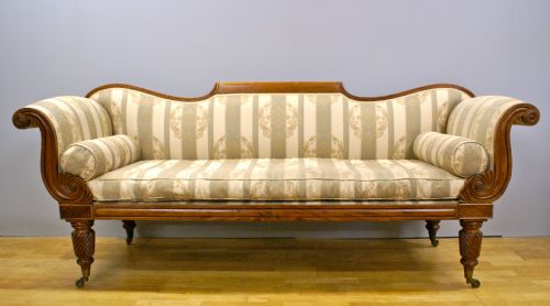 A Late Regency Mahogany Scroll End Sofa