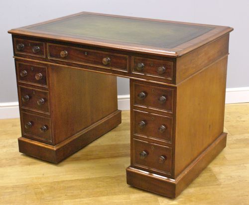 A Victorian Mahogany Pedestal Desk