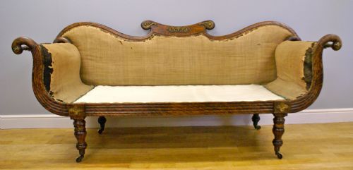 A Regency Simulated Rosewood Scroll End Sofa