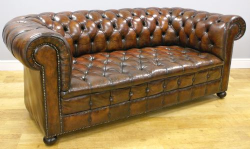 A Buttoned Leather Chesterfield