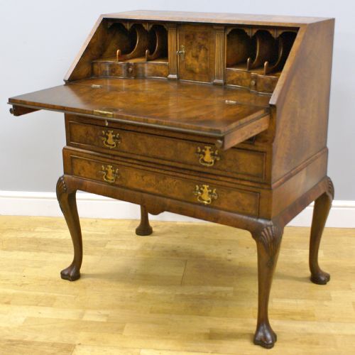 A Queen Anne Style Burl Walnut Bureau