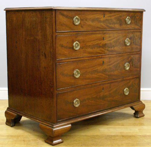 A George Iii, Flame Mahogany Dressing Chest of Drawers