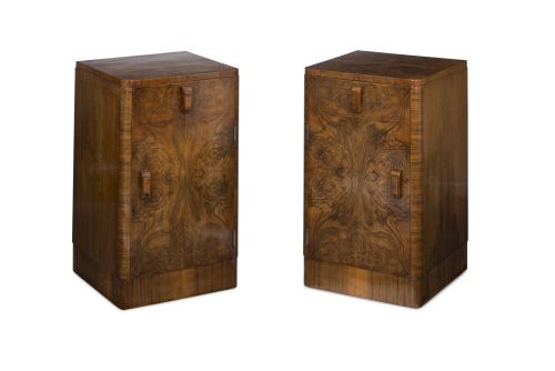 A Pair of Art Deco Bed Side Cupboards