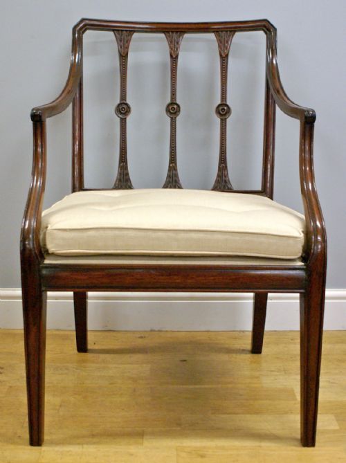 A Hepplewhite Period Cuban Mahogany Arm Chair