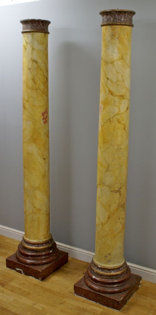An Impressive Pair of Marble and Faux Marble Columns