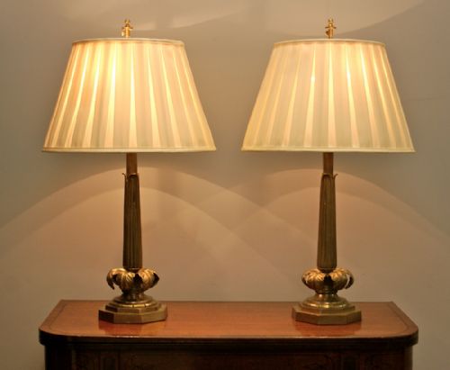 A Pair of Brass Table Lamps.