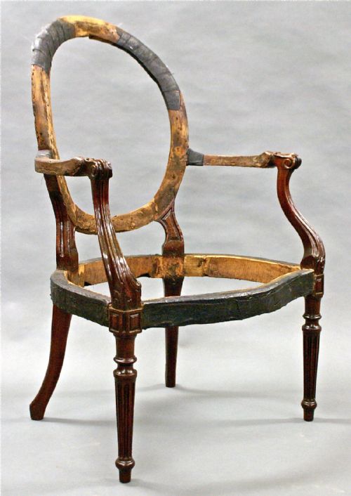 George III Hepplewhite Period Mahogany Armchair in the French Manner