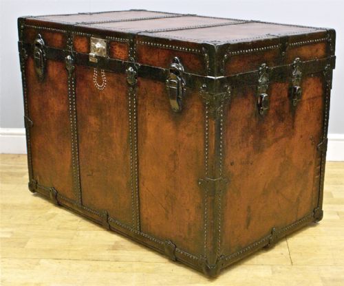 A 1930'S Leather Steamer Trunk