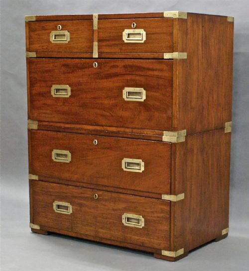 A Small 19th Century Mahogany Military/campaign Chest