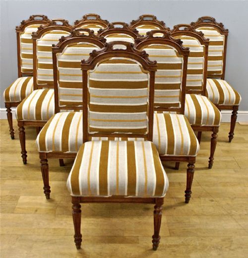 A Set of 10 Late 19th Century French Dining Chairs