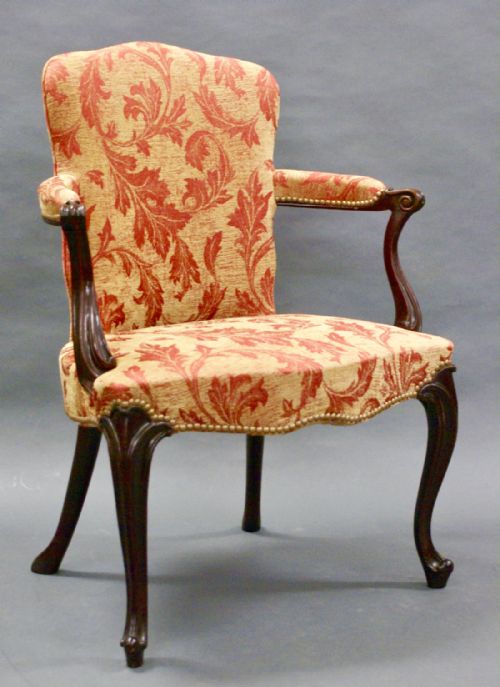 George III Hepplewhite Period Mahogany Armchair.