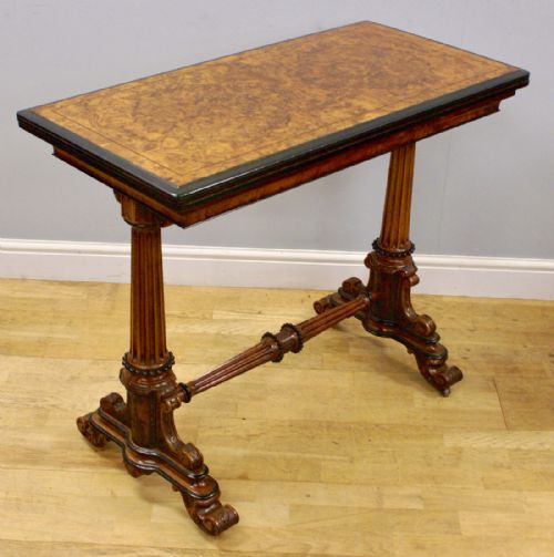 A Superb Quality Victorian Burl Walnut Card Table