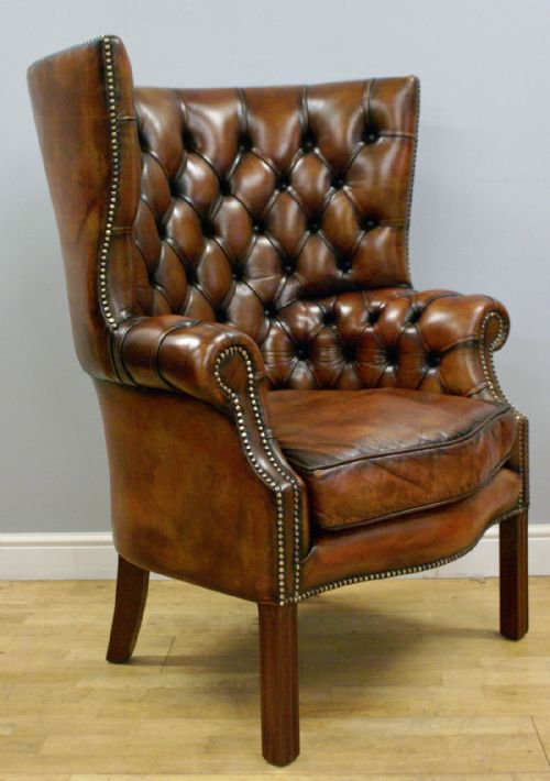 A Georgian Style, Barrel Back, Deep Buttoned Wing