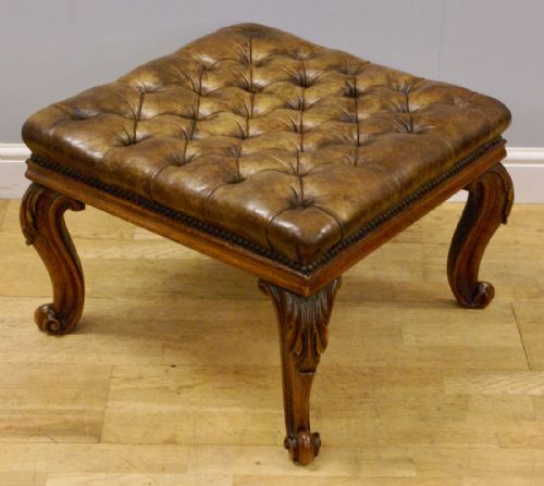 A Victorian Walnut Cabriole Leg Stool.