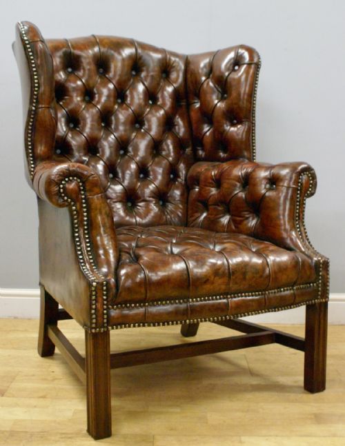 A Georgian Style Mahogany Wing Chair