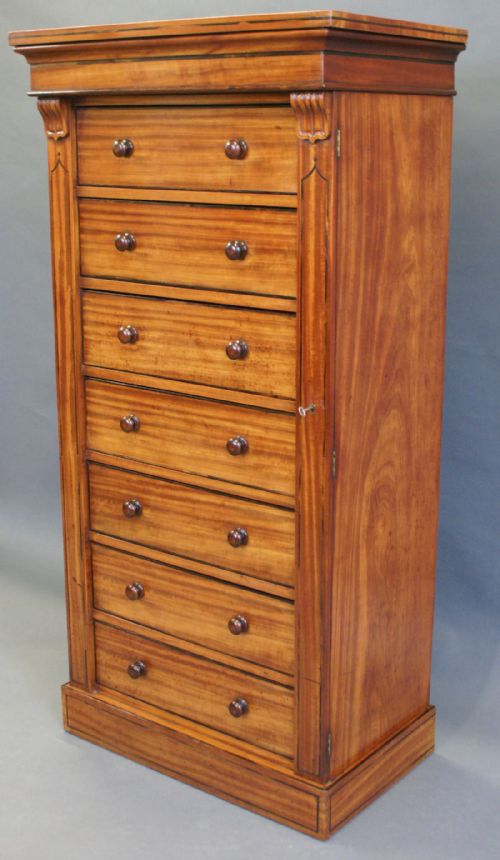 A Rare Satinwood Wellington Chest