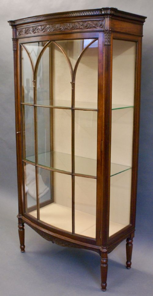A Victorian Mahogany Bow-fronted Display Cabinet