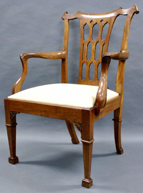 A Fine Chippendale Period Mahogany Arm Chair