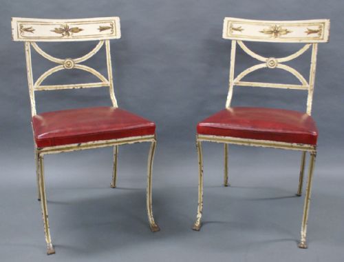 A Very Rare Pair of 19th Century Wrought Iron Chairs