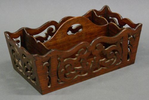 A Regency Rosewood Fretted Basket/card Tray