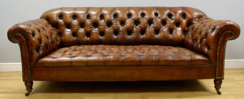A Victorian Buttoned Leather Chesterfield