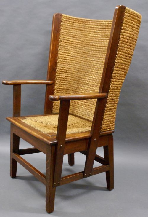 A Late 19th Century  Oak Framed  Orkney Chair