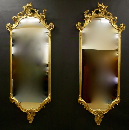 Very Large Pair of 19th Century Gilt Gesso Mirrors