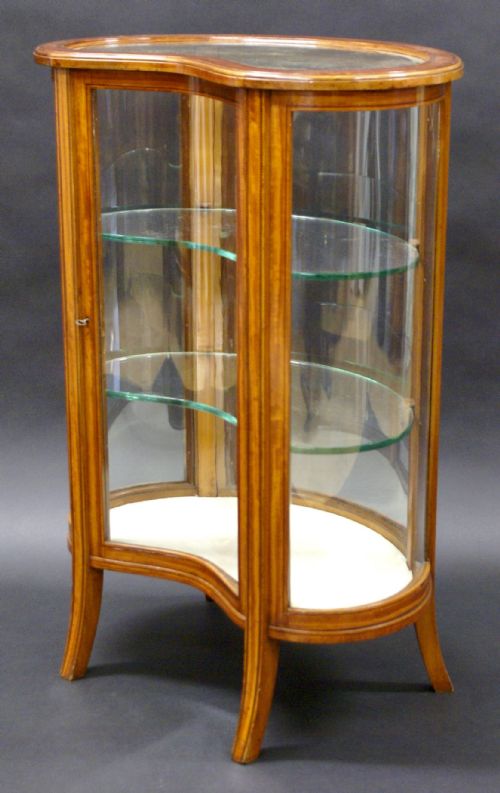An Edwardian Satinwood Bijouterie Cabinet