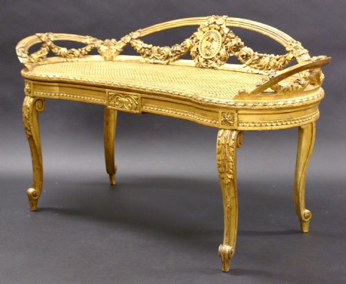 An Italian Carved Wood, Gilt Window Seat