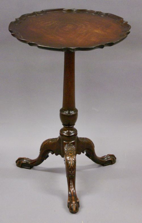 A 19th Century Carved, Piecrust Tripod Table or Kettle Stand