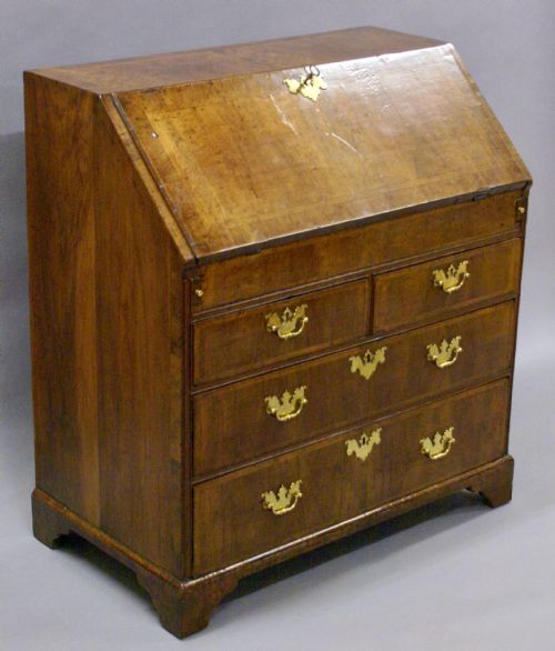 A Small George I Walnut Bureau