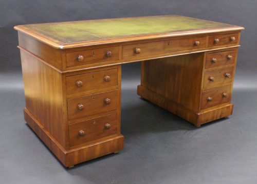 A Victorian Mahogany Pedestal Desk