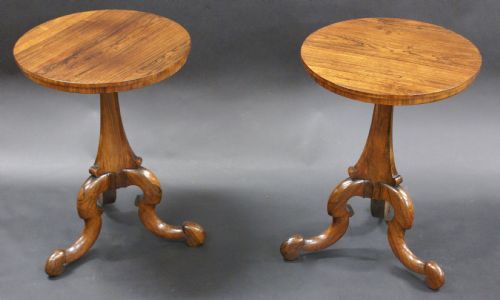 A Pair of Victorian Rosewood Tripod Tables