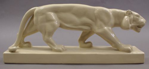 A Large Art Deco Panther by L & V Ceram