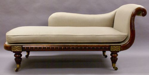 A Regency Brass Inlaid Chaise Lounge
