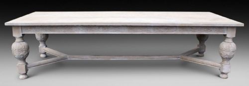 A Very Large Limed Oak Refectory Table