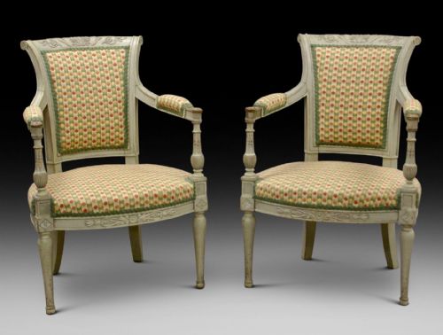 A PAIR OF 19TH CENTURY GUSTAVIAN STYLE ARM CHAIRS - ADDITIONAL PHOTO 2