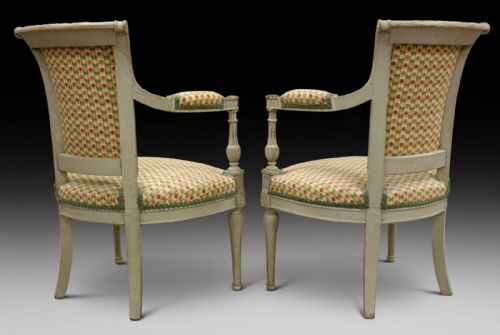 A PAIR OF 19TH CENTURY GUSTAVIAN STYLE ARM CHAIRS - ADDITIONAL PHOTO 4