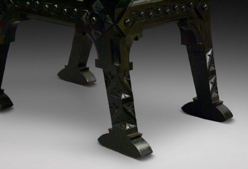 A PAIR OF AESTHETIC MOVEMENT WINDOW SEATS - ADDITIONAL PHOTO 5