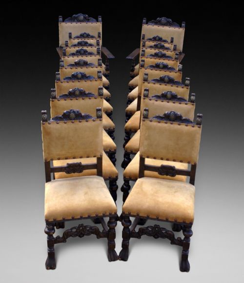 A Set of 16 Oak Dining Chairs