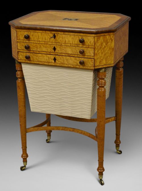 A Very Fine Birds-eye Maple Work Table