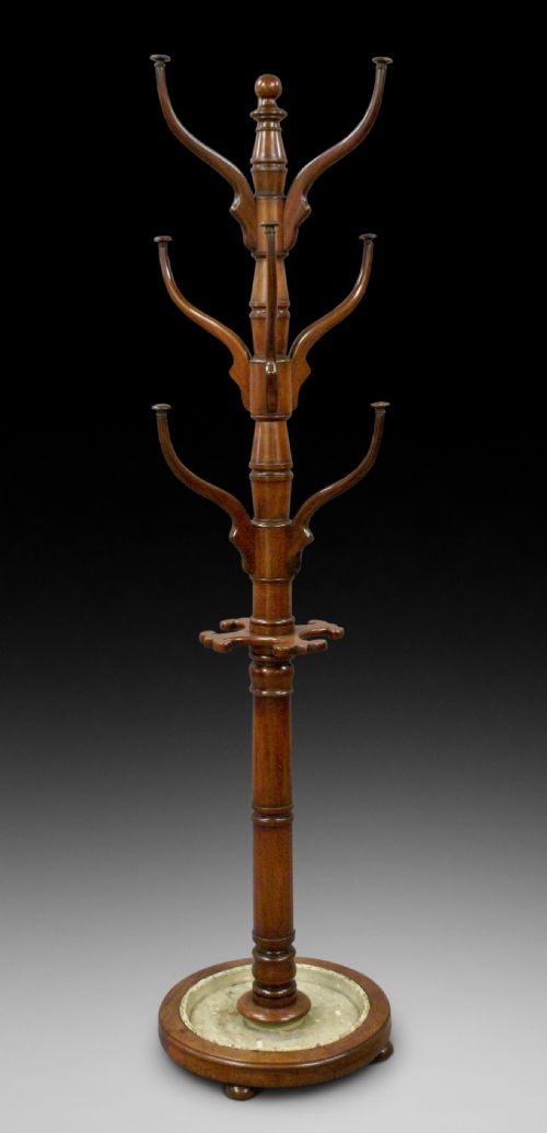 A Large Mahogany Hat and Stick Stand