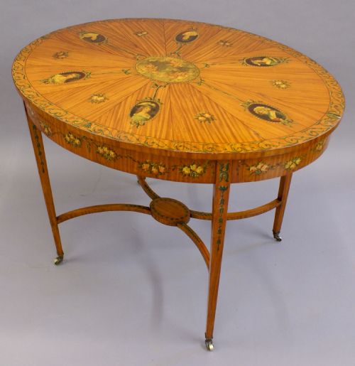 A SUPERB SHERATON REVIVAL OVAL CENTER TABLE - ADDITIONAL PHOTO 2
