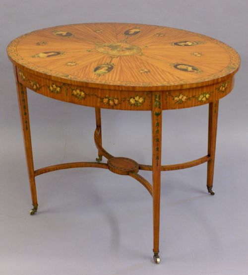A SUPERB SHERATON REVIVAL OVAL CENTER TABLE - ADDITIONAL PHOTO 4