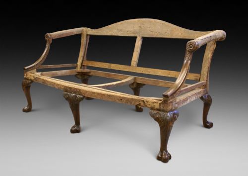 A Rare George II Walnut Gainsborough Sofa