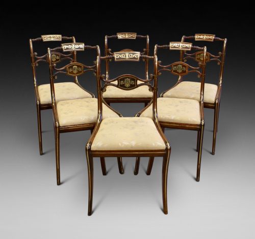 A Superb Set of 6  Regency Chairs