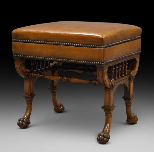 A Fine Carved Stool Attributed to Shoolbred